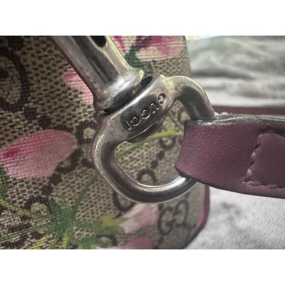 Authenticated Gucci GG Blooms Boston Bag 409529 Floral Canvas & Pink Leather - Picture 6 of 12